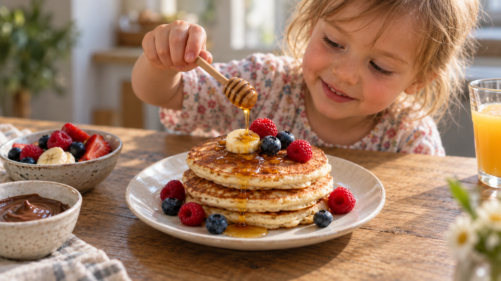 Kids breakfast at Wilderer Cottages