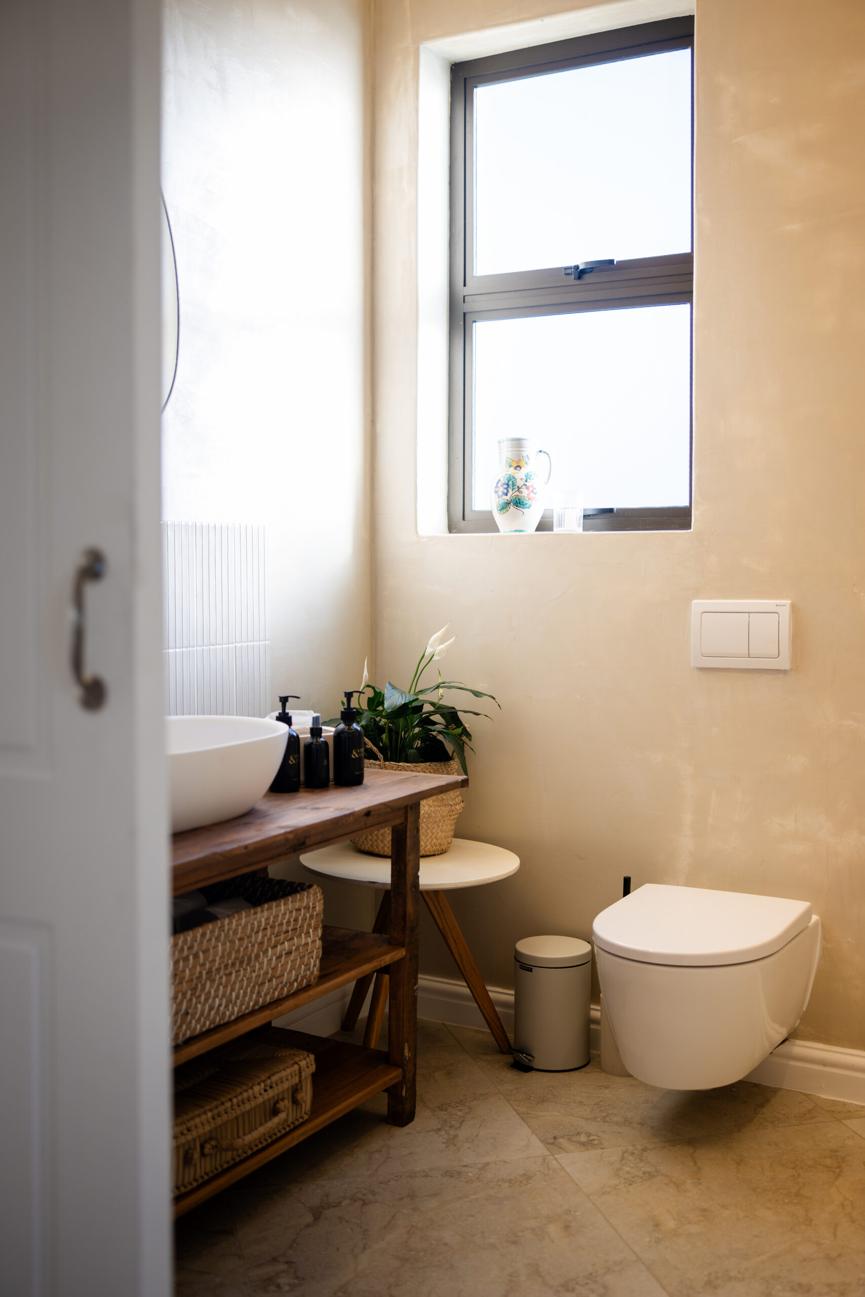 Separate private toilet detail in Cottage One