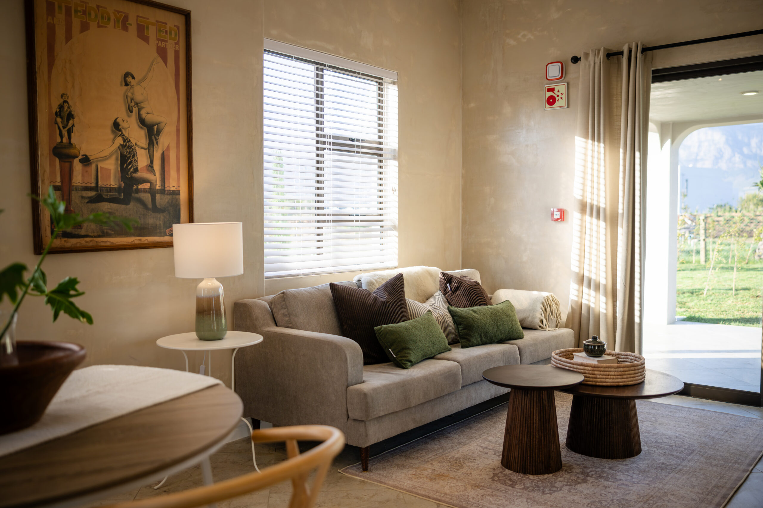 Living area in Cottage One at Wilderer Cottages